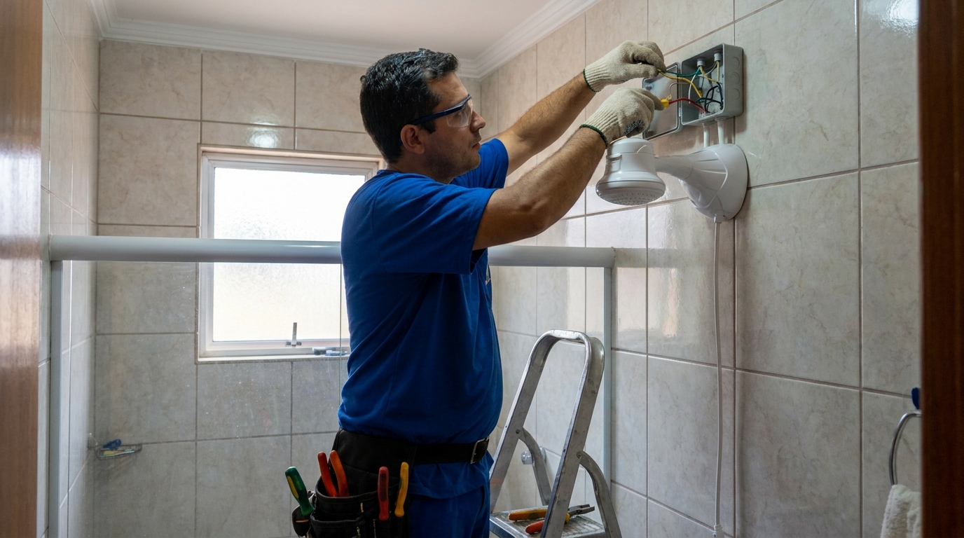 Instalacao de chuveiro eletrico profissional em Guarulhos‑SP