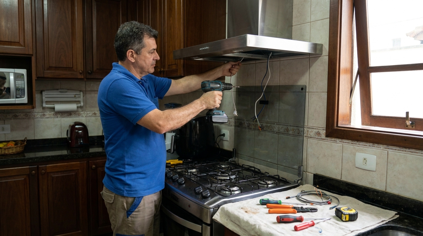 Instalacao de coifa e exaustor residencial em Guarulhos‑SP