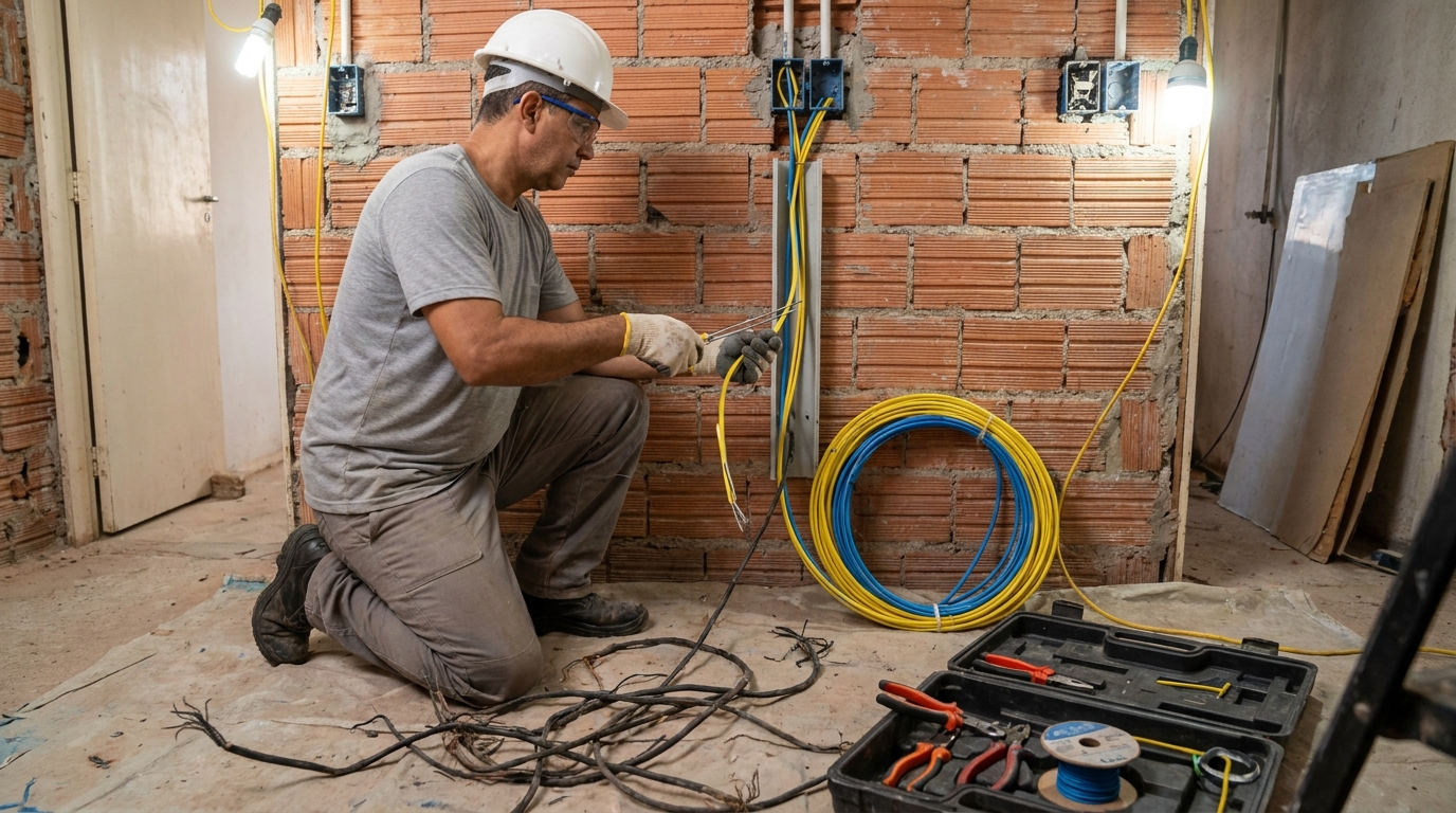 Troca de fiacao eletrica residencial em Guarulhos‑SP